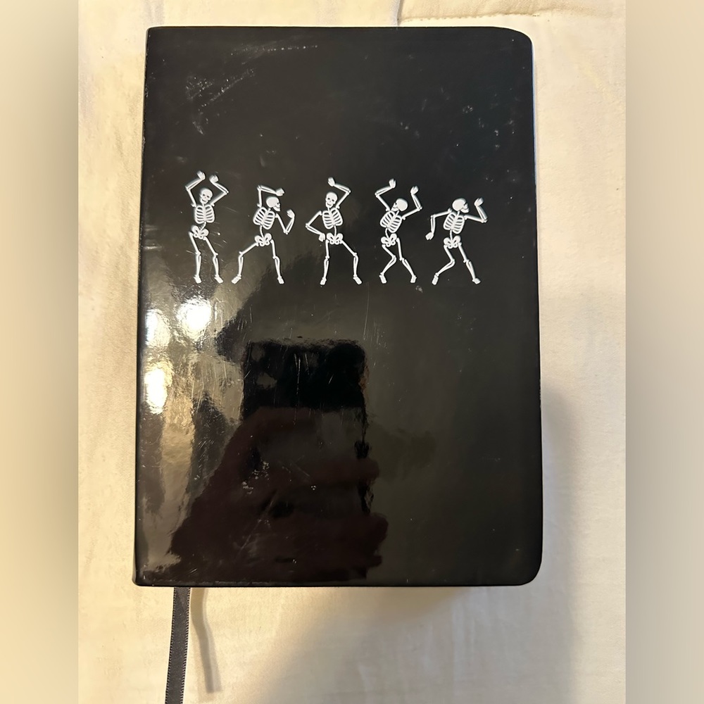 Dancing Skeleton Notebook Black Journal Stationery Gothic Spooky
